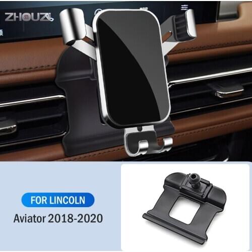 Car Mobile Phone Holder Air Vent Mounts Stand GPS Gravity Navigation Bracket For Lincoln Aviator 2018 2019 2020 Car Accessories