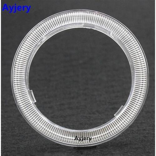AYJERY 2PCS COB Angel Eye Cover Halo Ring Shall 60MM 70MM 80MM 90MM 100MM 110MM 120MM Car Motorcycle Lampshade White Transparent
