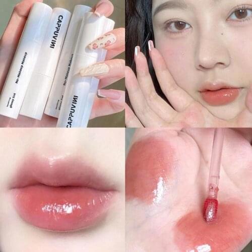 White Tube Gloss Labial Water-light Mirror Lip Glaze Not Fade Lip Tint Lasting Moistur Cosmetic Lipstick Maquillaje