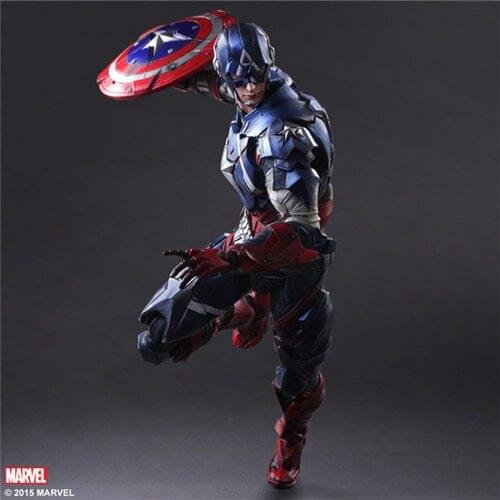Play Arts 27cm Avengers Marvel Captain America Civil War Super Hero PVC Action Figure Toys