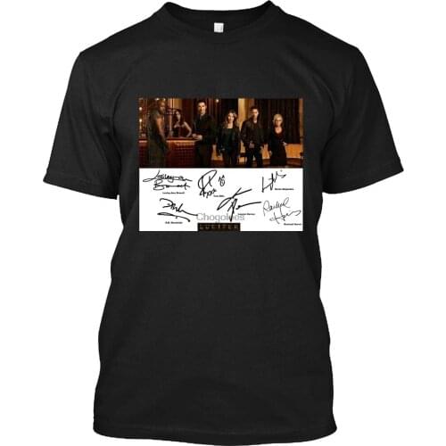 Lucifer Tom Ellis Lauren German Kevin Alejandro TV Cast Signed Autograph Tee T-Shirt for Men Women