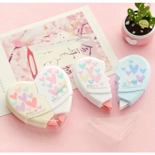 2 pcs/pair Love Heart correction tape material escolar kawaii stationery office school supplies papelaria 10M