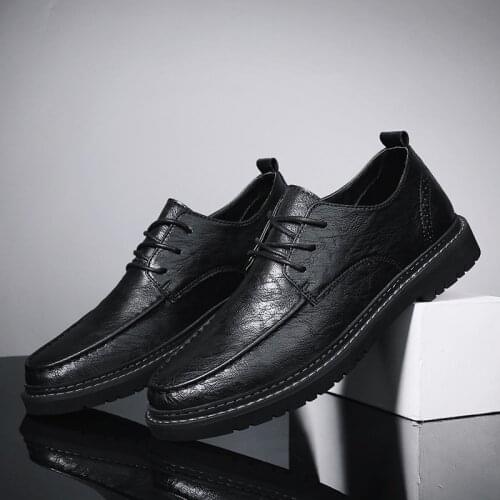 Men Casual Shoes Leather Fashion Sneaker Lace-up Footwear Flats Shoes Comfortable Breathable Boat Shoes Loafers