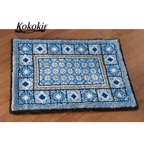 Latch hook kits Mandala printed canvas yarn carpet diy latch hook rug kits carpet embroidery carpet diy rug with Tools