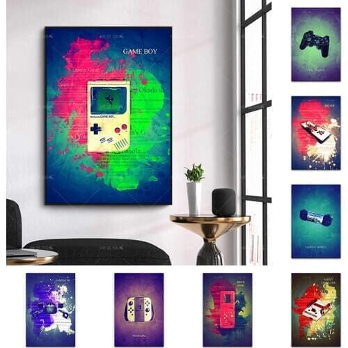 Video Game Wall Art Canvas Painting Gaming Room Decor Posters and Prints Abstract Party Artwork Picture for Boys Room Decoration