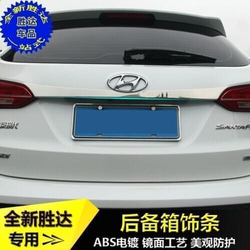 Tailgate Rear Door Bottom Cover Molding Trim Stainless Steel back door trim car Accessories For Hyundai IX45 2013-2017
