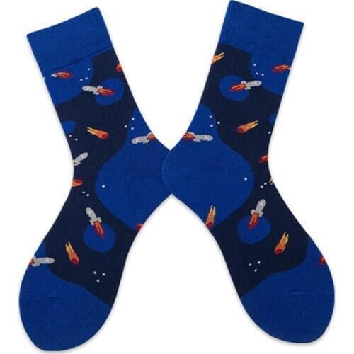 5pairs Men Dress Happy Socks Colorful Comfortable Skateboard Causal Cotton Funny Wedding Crew Cartoon Animal Socks