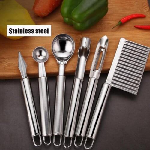 Fruit Knife Wear-resistant Sharp Portable Stainless Steel Ice Cream Spoon Coring Device Skin Peeler for Home Kitchen Fruit Knife