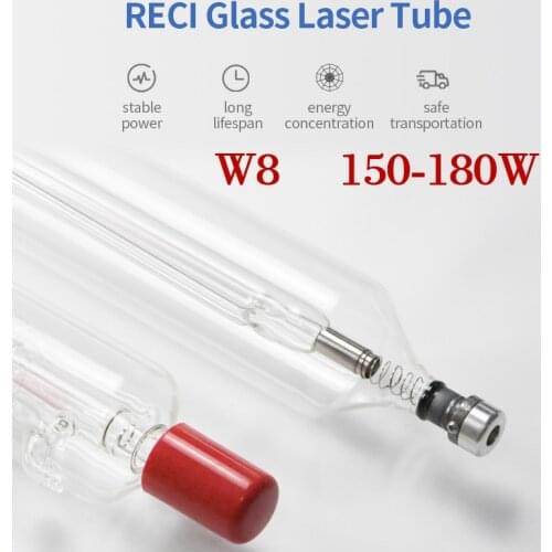 Original Reci CO2 Laser Tube W8 150W To 180W D80mm/65mm for Engraving Cutting Machine S8 V8 Z8 Apply For Senfeng Yueming