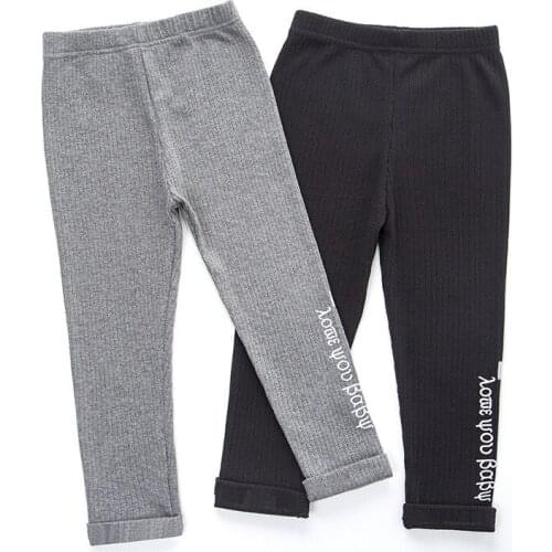 2-12Y Teens Girls Leggings Kids Pants Baby Cotton Letter Printed Tights Toddler Kids Long Pants Autumn 2021 Childrens Clothing