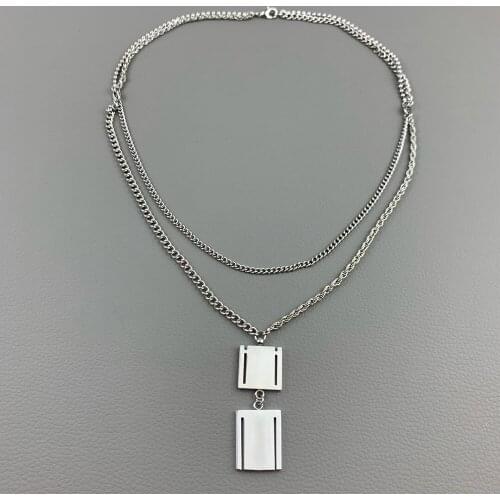 Cute Simple Chain Link Lock Necklace Pendant Women Silver Color Fashion Luxury Jewelry Party Punk Maxi Collier Long Necklace Gif