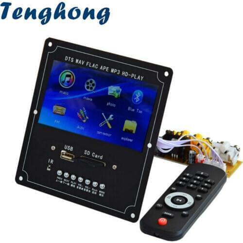 Tenghong Video Decoder Board DTS Lossless MP4 MP5 FM USB SD Bluetooth Video Receiver APE WMA Decoding Module 4.3 Inch LCD Audio