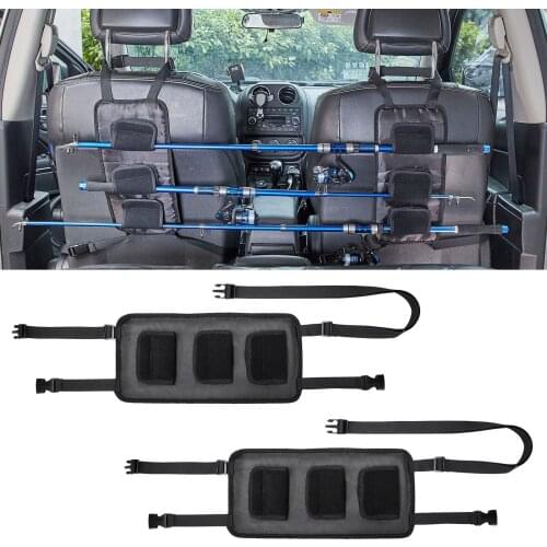 Portable Fishing Rod Holder Car Backseat Universal Bracket 3 Poles Storage