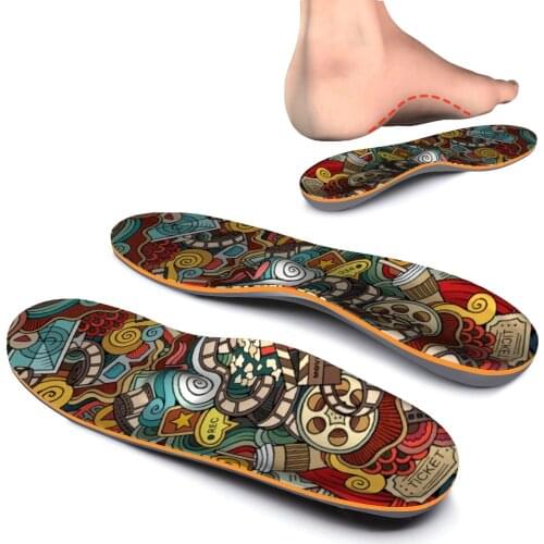 Anti-skid, Breathable, Shockproof, Orthopedic Arch Support Insole With Creative Design Pattern