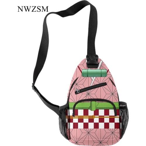 Demon Slayer Kamado Tanjirou Anime surrounding fashion trend one-shoulder backpack