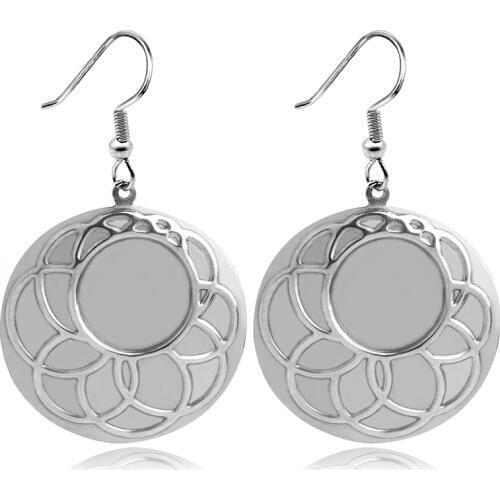 6pcs Stainless Steel Earrings Hook Cabochon Blank Base 8MM 18MM Glass Resin Jewelry Making Women Accessories Connector Wholesale