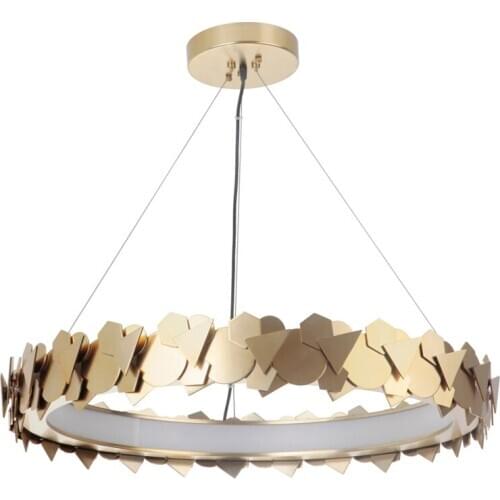 New Light Luxury Nordic Simple Modern Restaurant Metal Chandelier Luminous Circle Net Red Fragment Chandelier