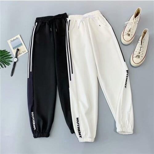 Thin Look Thin 5XL Joggers Baggy Sweatpant Loose Hip Hop Harem Pants 2021 Women High Wasit Korean Nine-point Sport Trousers