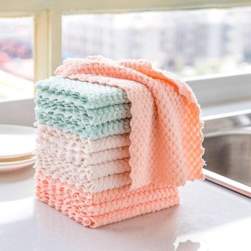 Kitchen Anti-grease wiping rags efficient Super Absorbent Microfiber Cleaning Cloth home washing dish kitchen Cleaning towel