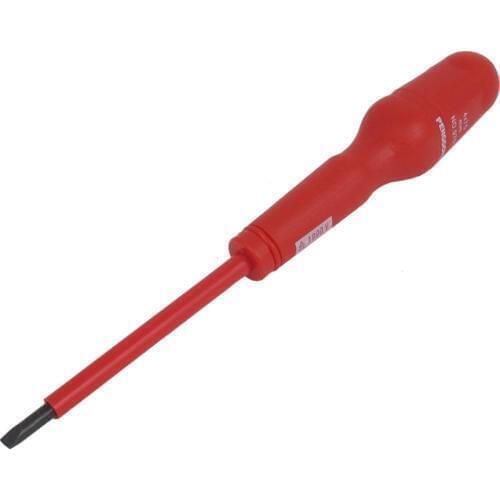 UXCELL Newest 1 Pcs 4mm Tip 4mmx75mm Shaft Insulated Flat Head Slotted Screwdriver