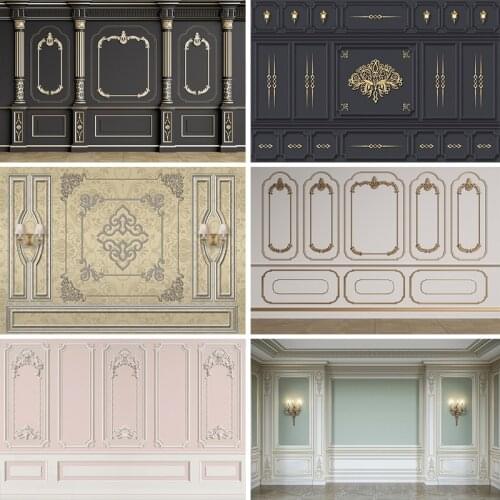 Vintage Dark Chic Wall Living Room Palace Party Decor Interior Photographic Background Child Baby Family Portrait Photo Backdrop