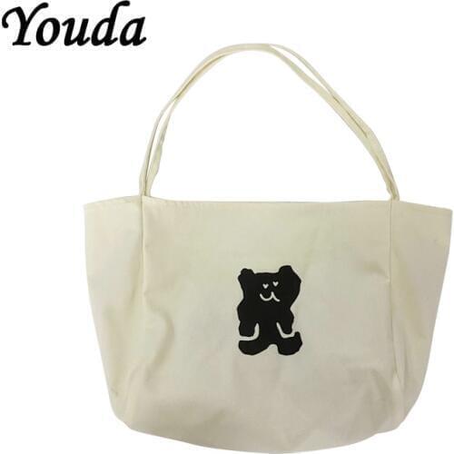 Youda Classic Fashion Style Women Bag Casual Ladies Shoulder Bags Cute Female Handbag Canvas Design Shopping Handbags Girls Tote