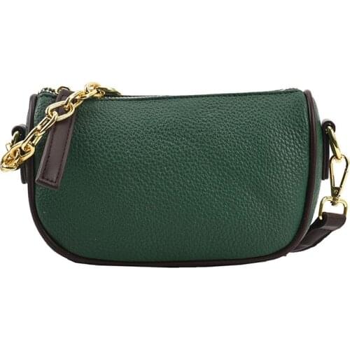 Autumn 2021 New Fashion Ladies Luxury High Quality Simple Chain Underarm Bag Solid Color Soft Leather Shoulder Messenger Bag