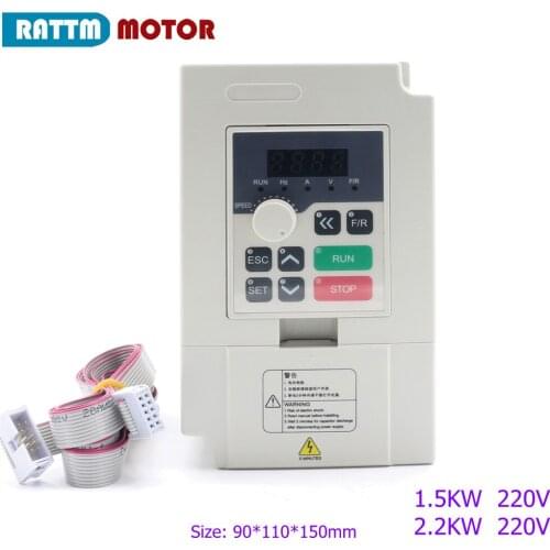 1.5kw 220V VFD Variable Frequency Drive 2.2kw 220V vector Inverter Motor Speed Control 0-1000Hz Frequency Converter