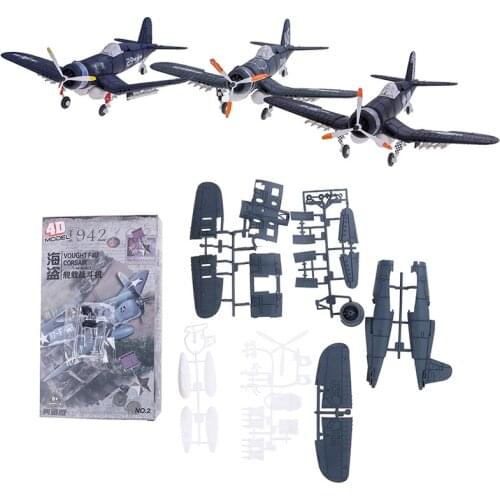 1Pc 1/48 Scale Assemble Fighter Model Toys Building Tool Sets Flanker Combat Aircraft Diecast War-II Random Color