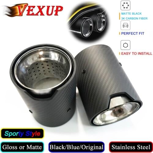 Top Quality 1PCS Tips Exhaust Matte Black Carbon Fiber Exhaust Pipe Tip Muffler Tip Exhaust For BMW All Series