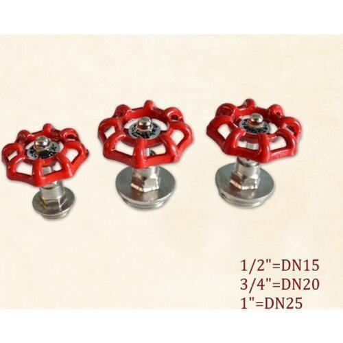 4Pcs DN15/DN20/DN25 Closet Hat Hanging Hook Loft Valve Retro Cast Iron Wheel Design