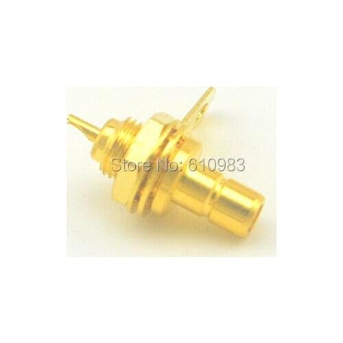 5pcs X Goldplated RF connector SMB male plug bulkhead with solder cup straight conector