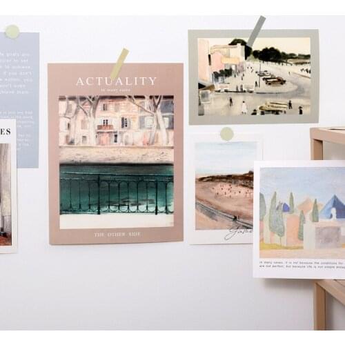 6Pcs Ins Style Nordic Masterpieces Art Series Decorative Wall Cards Wall Stickers Home Decoration Accessories for Living Room