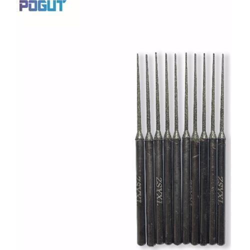 Length 70mm 1.5mm Diamond Grinding Needle Set DREMEL 3mm Shank Rotary Tool Drill Bit for grinding jade, stone, marble, glass