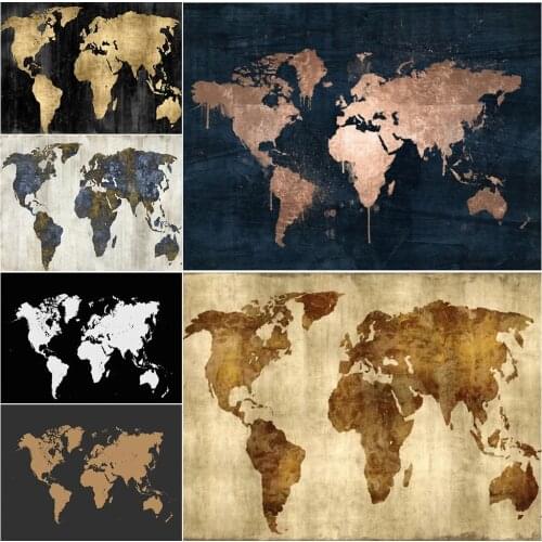 Diamond Painting Cross Stitch World Map 5D DIY Diamond Embroidery Kits Full Square/round Rhinestone of Picture Home Decor Gift