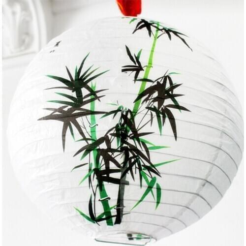Bamboo Round Paper Lantern Lamp Shade Chinese Oriental Style Light Restaurant Wedding Party Home Decor Gifts