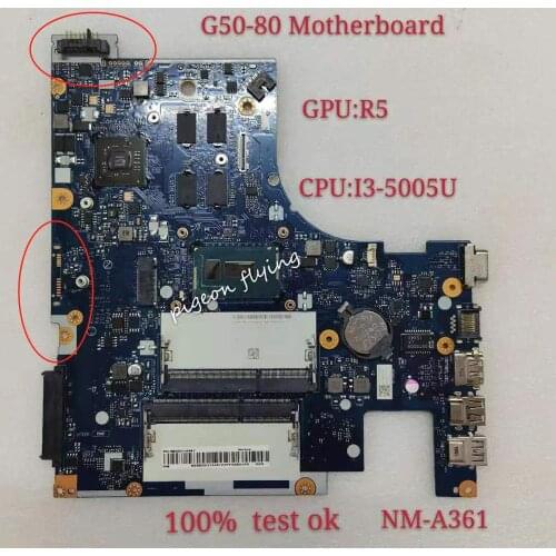 For Lenovo G50-80 Mainboard Motherboard CPU I3-5005 GPU R5 ACLU3/ACLU4 NM-A361 100% Tested original OK