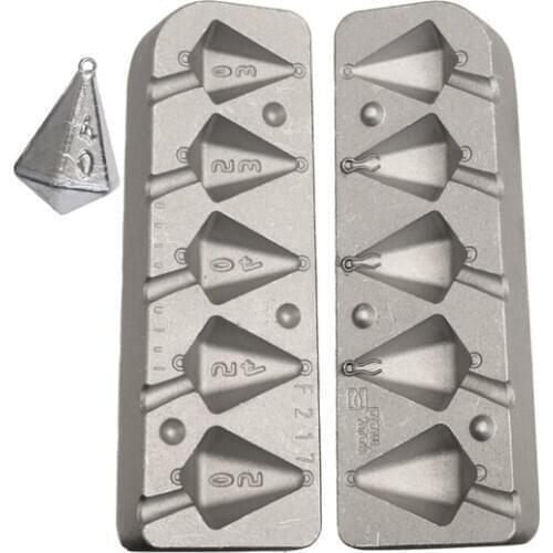 Mould for lead fishing Gr.30-35-40-45-50 + 20 Loops Mini steel free gift boat fishing, fishing lake