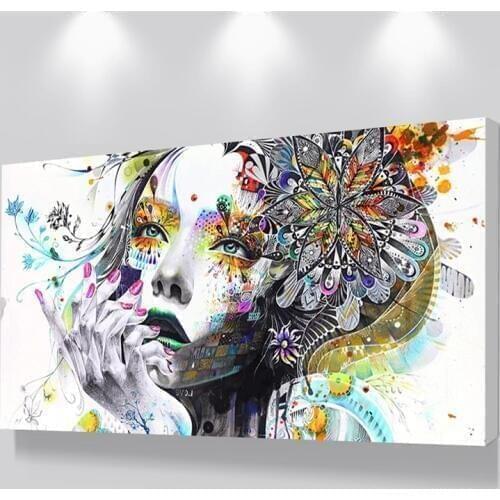 Beautiful Girl Flower Canvas Painting Wall Art Posters Print Pictures For Bedroom Home Decoration No Frame Shopify Dropshiping