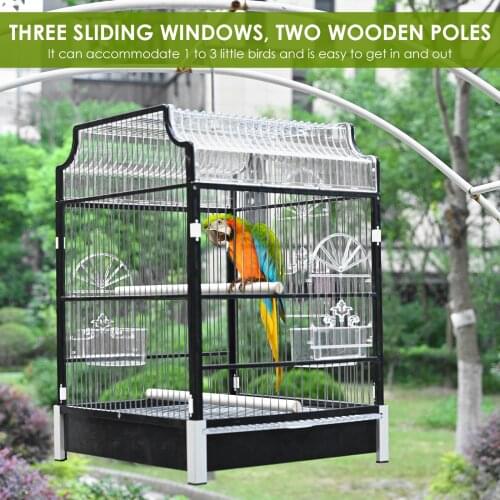 Wire Bird Cage Birdcage Parrot Bird Cage Large Luxury Peony Parrot Cage Wire Bird Cage Metal Breeding Parrot Bird Cage