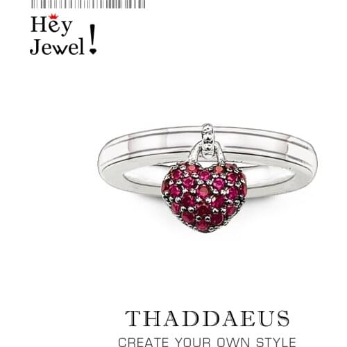 Red Heart Pave Ring,Europe Style Glam Fashion Romantic Good Jewerly For Women,2018 Gift In 925 Sterling Silver,Super Deals