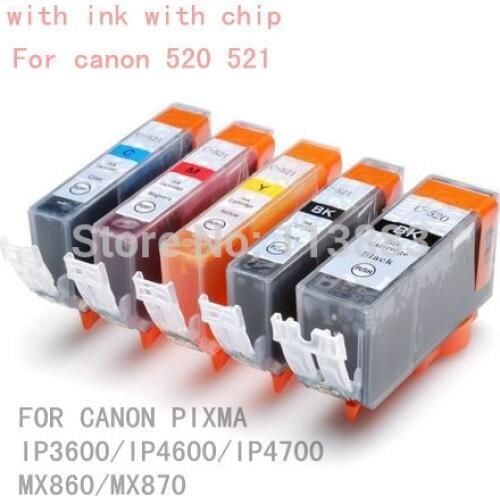 15pcs PGI-520 BK pgi520 pgi520bk CLI-521 compatible ink cartridge For canon PIXMA IP3600 IP4600 IP4700 MX860 MX870 printer