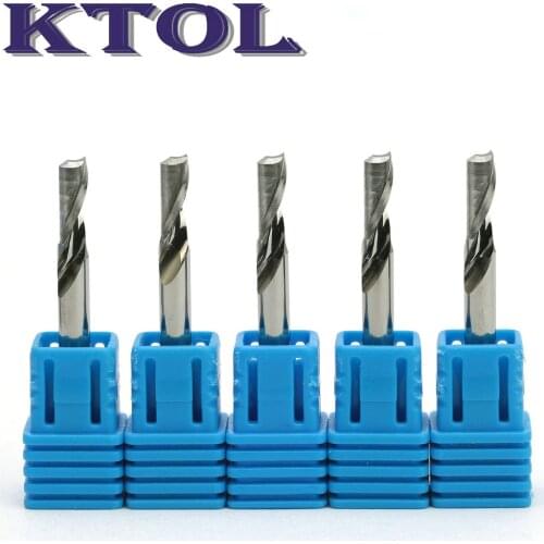 5pc 4*10mm Single Flute End Mill Carbide CNC Router Cutters for Aluminium Spiral Metal Milling Tools Aluminum Cutting Bits Set