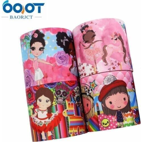 3" 75mm Cartoon character Printed Grosgrain Ribbon , 10 Yards DIY HandmadeHair Accessories Material Wedding Gift WrapL-20522-436