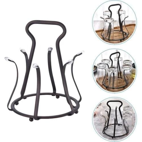 Creative Cup Holder Tray Wrought Iron Water Cup Shelf Glass Drain Rack Upside Down