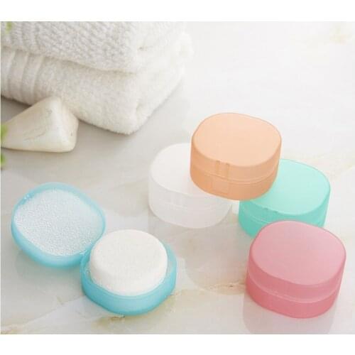 Round transparent plastic soap box Sponge soap holder Home Bathroom Accessories Set Soap edition fashion soap box