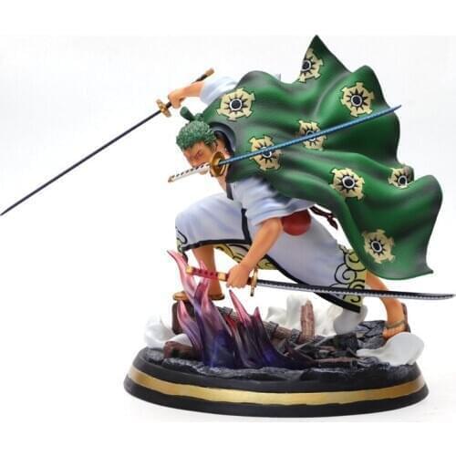 Cute Anime One Piece Roronoa Zoro Kimono Ver. GK PVC Action Figure Statue Collectible Model One Piece Zoro Kids Toys Doll 31cm