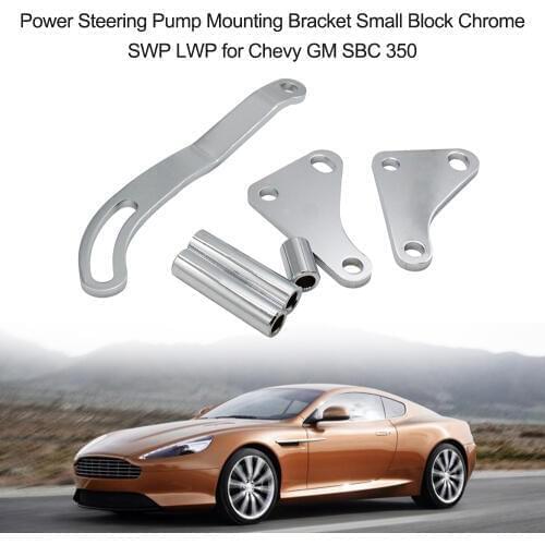 Power Steering Pump Mounting Bracket Small Block Chrome SWP LWP for Chevy GM SBC 350