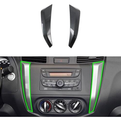 New Car Accessories Carbon Fiber Middle Control Cover Front Decorative Trims Sticker For Nissan Navara 2017 2018 2019