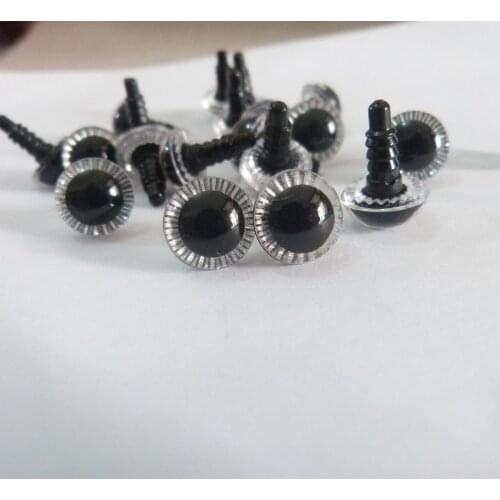 New items 15mm/12mm/14mm round clear glitter toy safety eyes with white hard washer for plush doll findings-40pcs/100pcs option